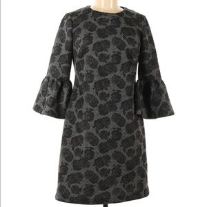 Calvin Klein Floral Quilted Dress Bell Sleeves
